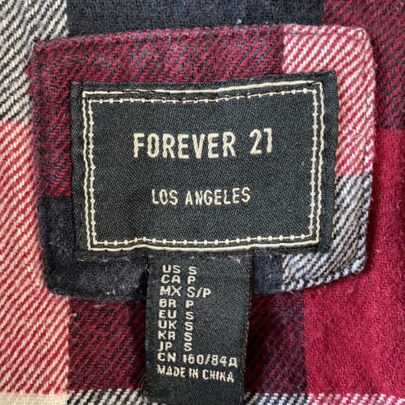 Forever 21 Plaid Flannel Shirt With Detachable Hood, Size S - Picture 3 of 6